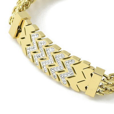 304 Stainless Steel with Cubic Zirconia Bracelet NJEW-Q322-06G-1