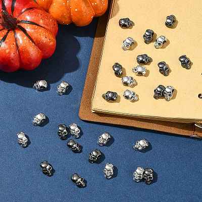 30Pcs 2 Colors Tibetan Style Alloy European Beads TIBEB-FS0001-19-1