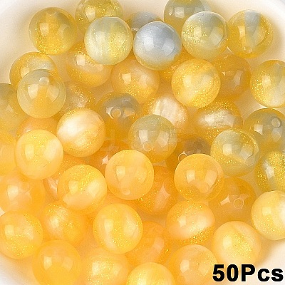 50Pcs Opaque UV Reactive Beads RESI-YW0005-93D-1