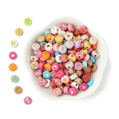 200Pcs Opaque Acrylic Beads PACR-FS0001-03-1