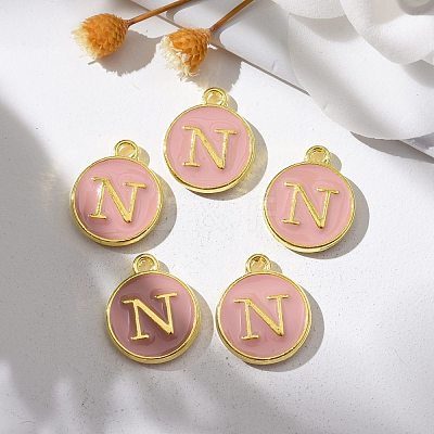 Golden Plated Alloy Enamel Charms X-ENAM-S118-07N-1