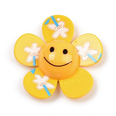 Opaque Printed Acrylic Big Pendants LS-MACR-I035-01E-1