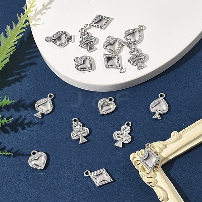 16Pcs 4 Styles Playing Card Theme Charm FIND-FS0003-82-1