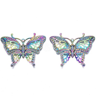 Rainbow Color Alloy Big Pendant Rhinestone Settings PALLOY-N163-171-NR-1
