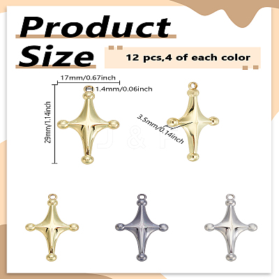 12Pcs 3 Colors Rack Plating Alloy Pendants FIND-LP0005-94-1