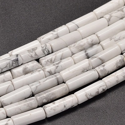 Natural Howlite Column Beads Strands G-F247-07-1