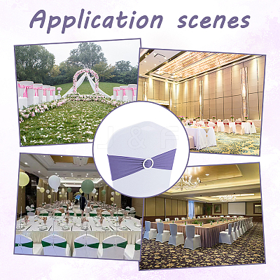 Polyester Stretch Chair Sashes Bows for Wedding Reception AJEW-WH0041-20-1