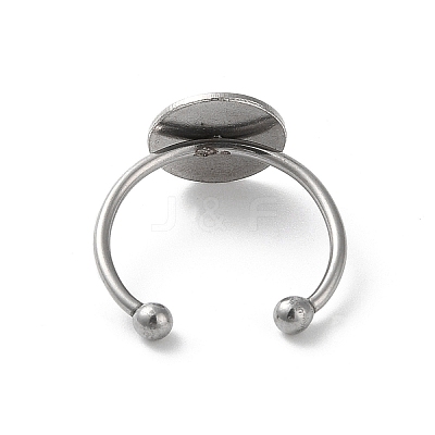 Non-Tarnish Adjustable 304 Stainless Steel Finger Rings Components STAS-K278-04D-P-1