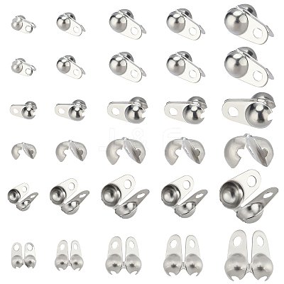 200Pcs 5 Size 304 Stainless Steel Bead Tips STAS-PH0003-32-1