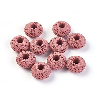 Natural Lava Rock European Beads G-I220-H04-1