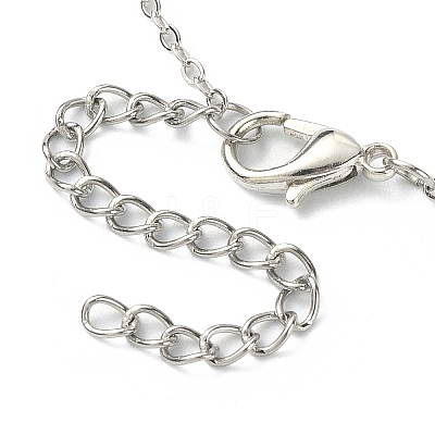 Light Rose Rhinestone Crown Pendant Necklace with Cable Chains NJEW-FZ00019-1