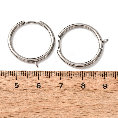 201 Stainless Steel Hoop Earring Findings STAS-D379-06A-P-1