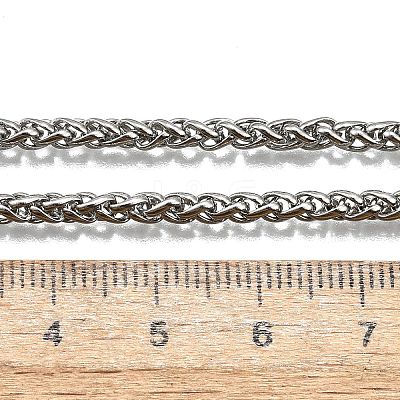 Tarnish Resistant Trendy Men's 201 Stainless Steel Wheat Chain Necklaces NJEW-L043A-45P-1