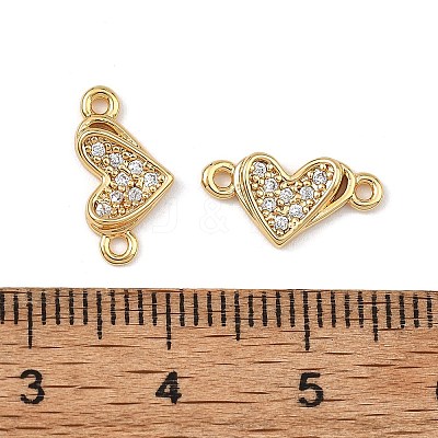 SHEGRACE Brass Micro Pave Clear Cubic Zirconia Connector Charms XGRQ3P757-597G-1