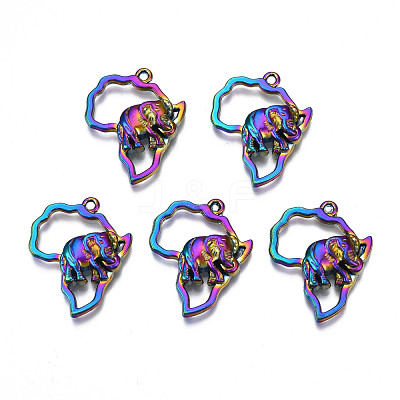 Rack Plating Rainbow Color Alloy Pendants PALLOY-S180-307-1