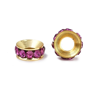Brass Rhinestone Spacer Beads RB-A020-9mm-24G-1