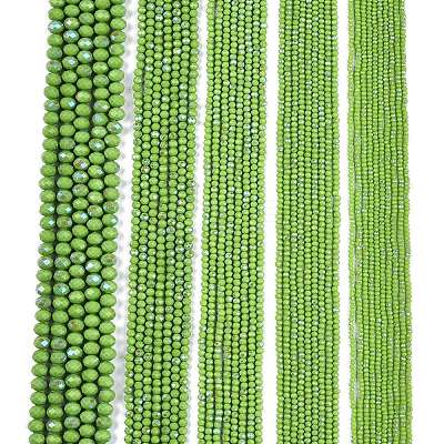 Electroplate Opaque Solid Color Glass Beads Strands LS-EGLA-A044-P1mm-L30-1