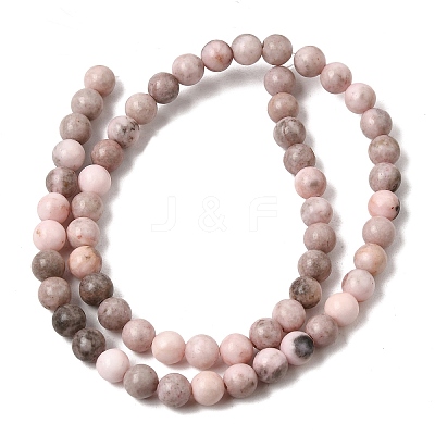 Natural Pink Zebra Jasper Beads Strands G-P231-01-6mm-1