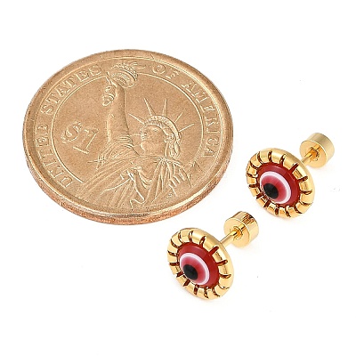Evil Eye Glass Ear Fake Plugs EJEW-H105-27G-1