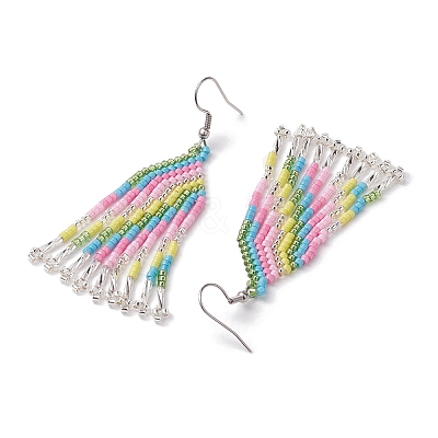 Boho 304 Stainless Steel with Glass Dangle Stud Earring EJEW-MZ00178-1