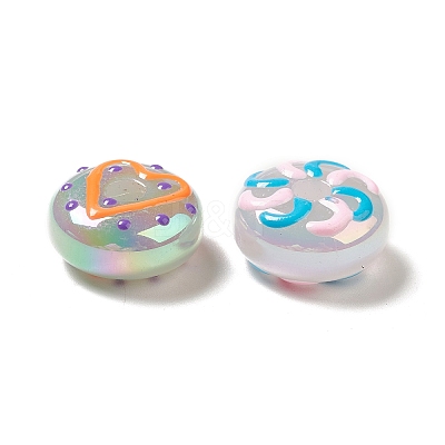 UV Plating Opaque Rainbow Iridescent Acrylic Beads ACRC-D001-11B-1