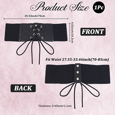 1Pc Imitation Leather Stretch Knot Waist Belts for Women AJEW-CL0002-91B-1