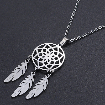 Non-Tarnish 201 Stainless Steel Pendants Necklaces NJEW-S105-JN727-45-1-1
