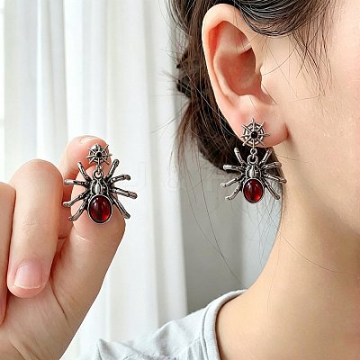 Alloy Rhinestone Stud Earrings WG15A7C-01-1