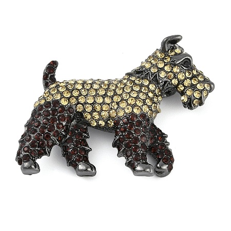 Dog Shape Rhinestone Brooches JEWB-S030-05-1