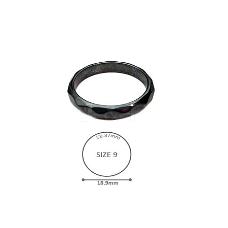 Synthetic Hematite Plain Band Rings BK4832-11-1