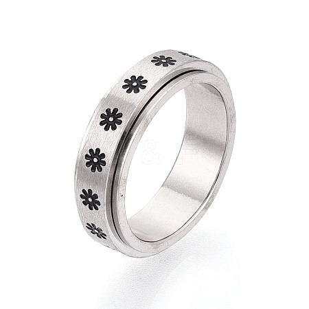 201 Stainless Steel Rotating Fidget Band Ring MATO-PW0001-059C-04-1