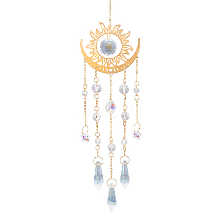 1Pc Glass Cone Hanging Suncatchers HJEW-AR0001-17-1
