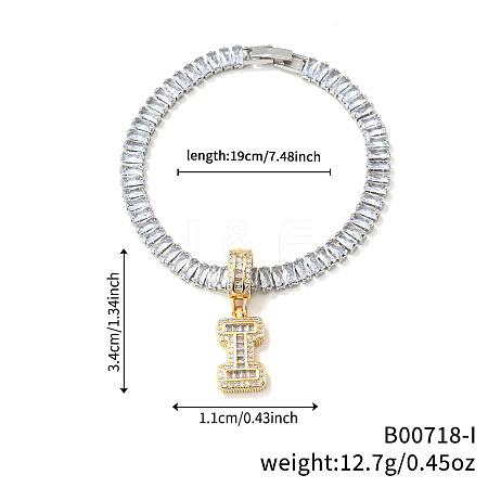 Fashionable Brass Micro Pave Clear Cubic Zirconia Charm Bracelets AF9298-9-1