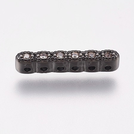 Brass Micro Pave Cubic Zirconia Spacer Bars KK-I614-038B-B-1