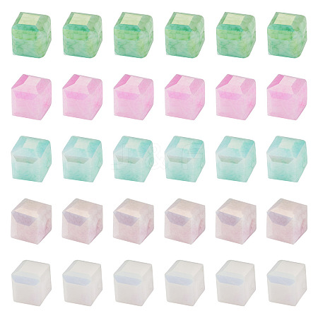 50Pcs 5 Colors Electroplate Opaque Glass Beads EGLA-TA0013-16-1