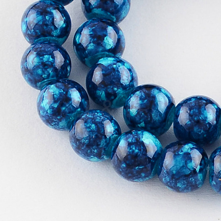 Baking Painted Glass Bead Strands X-DGLA-R037-6mm-03-1