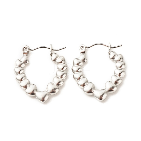 Non-Tarnish 304 Stainless Steel Chunky Teardrop Hoop Earrings for Women EJEW-K242-04P-1