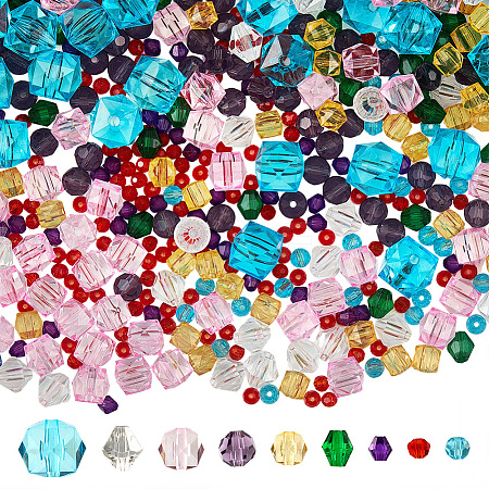 1240Pcs 9 Styles Transparent Glass Beads EGLA-PA0001-07-1