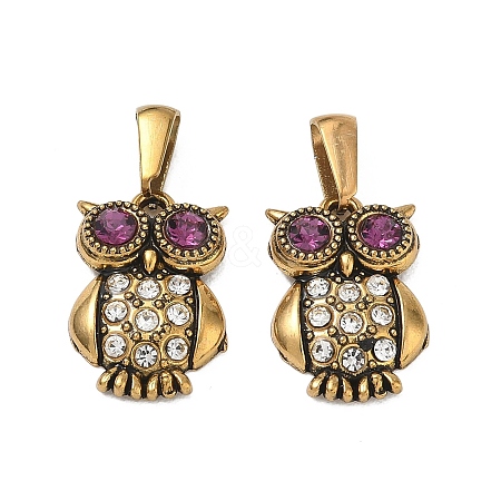 304 Stainless Steel Rhinestone Pendants RB-CBA7A56-08AG-02-1