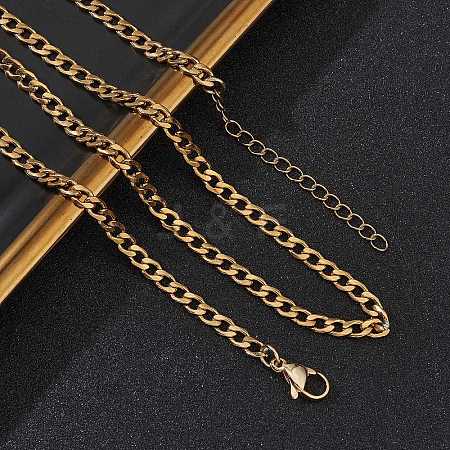 3.5MM 304 Stainless Steel Curb Chain Necklaces for Women NJEW-JN05584-1