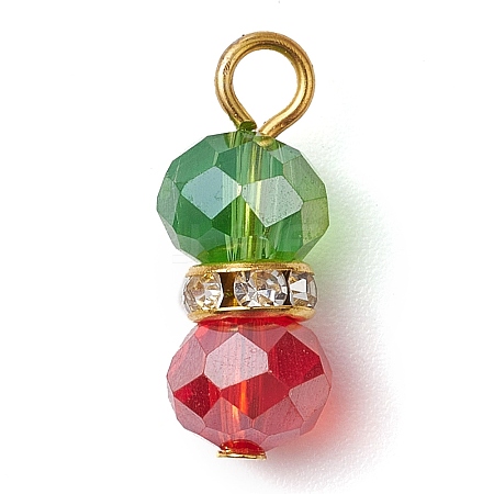 Brass Rhinestone & Glass Pendants PALLOY-JF03001-1