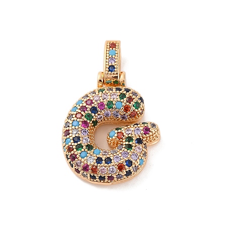 Brass Micro Pave Cubic Zirconia Pendants KK-C076-29G-G02-1