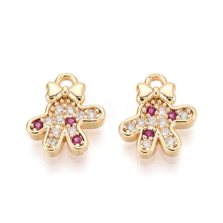 Brass Micro Pave Cubic Zirconia Charms KK-N263-147C-G-1
