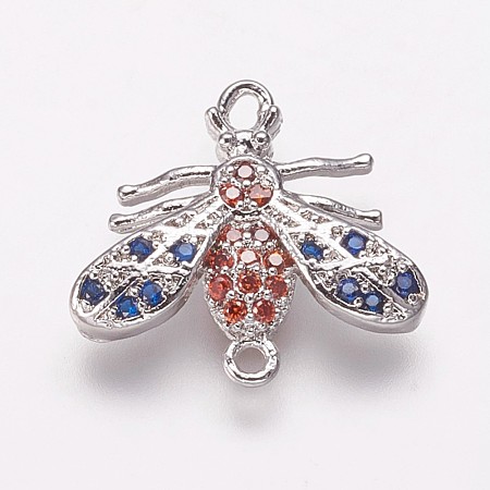 Brass Cubic Zirconia Links KK-P134-49P-1
