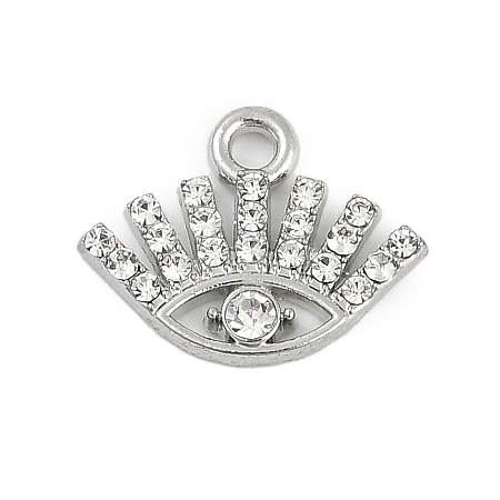 Rack Plating Alloy Micro Pave Rhinestone Pendants FIND-K020-04P-1