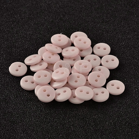 2-Hole Flat Round Resin Sewing Buttons for Costume Design BUTT-E119-18L-16-1