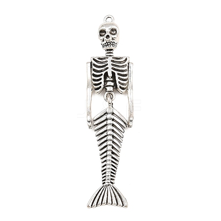 Halloween Tibetan Style Alloy Big Pendants AL-CBA1187-15AS-1