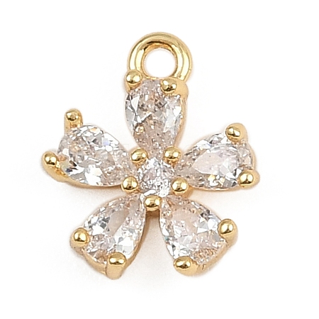 Brass Micro Pave Cubic Zirconia Pendants KK-S339-06G-1