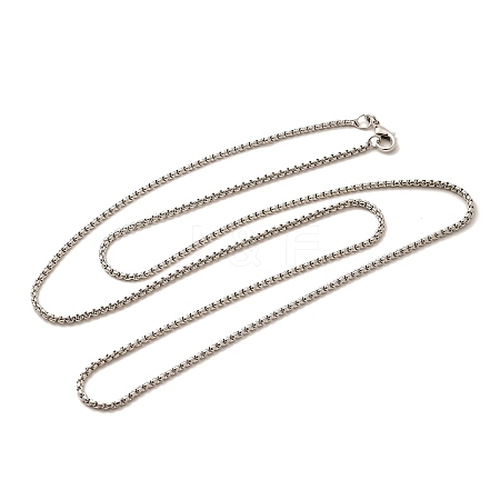 2mm Rack Plating Brass Box Chain Necklaces for Women Men MAK-L044-60P-1