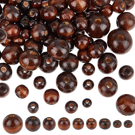 350Pcs 9 Styles Wood Large Hole European Beads WOOD-OC0003-79-1
